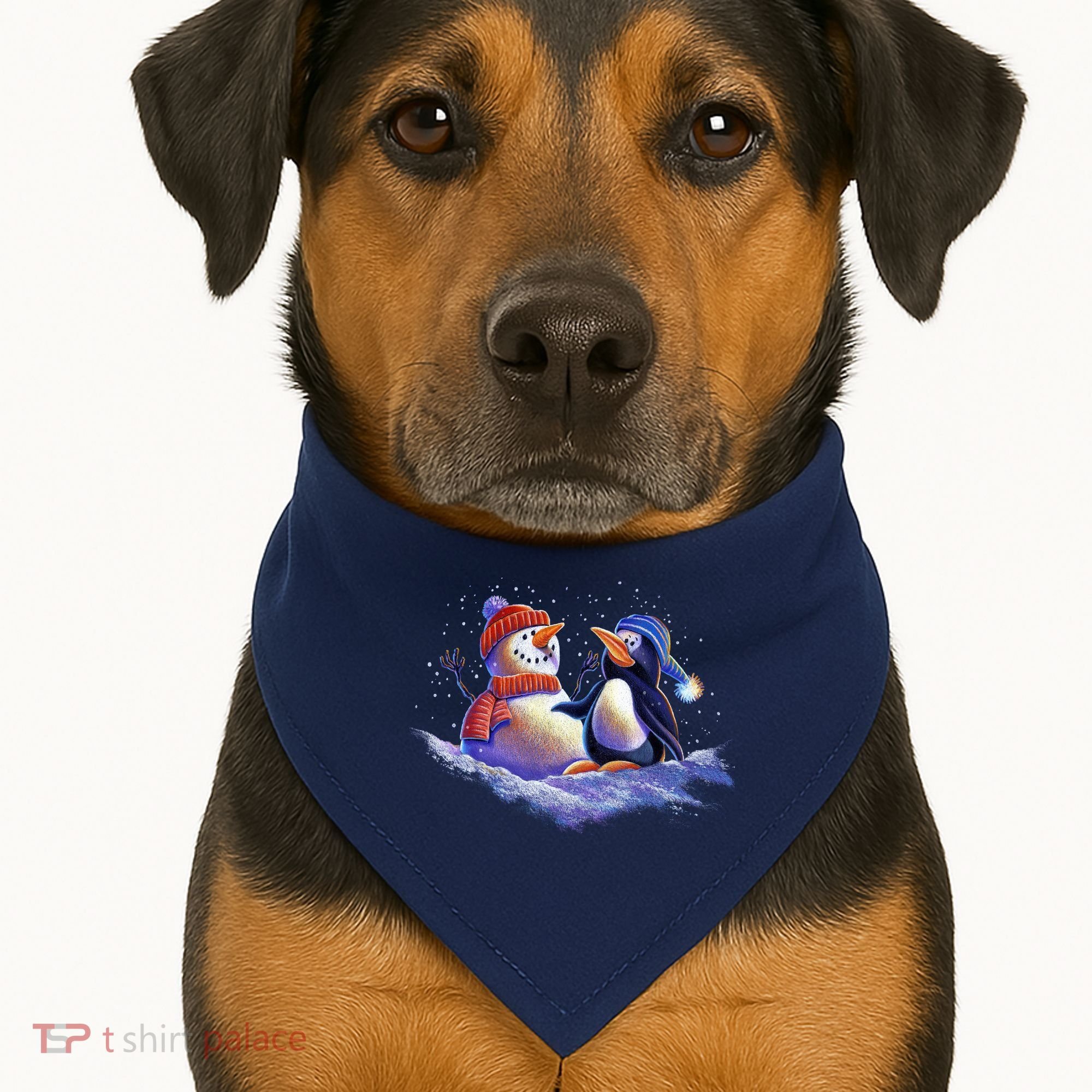 Best Friends Snowman and Penguin USA-Made Doggie Bandana