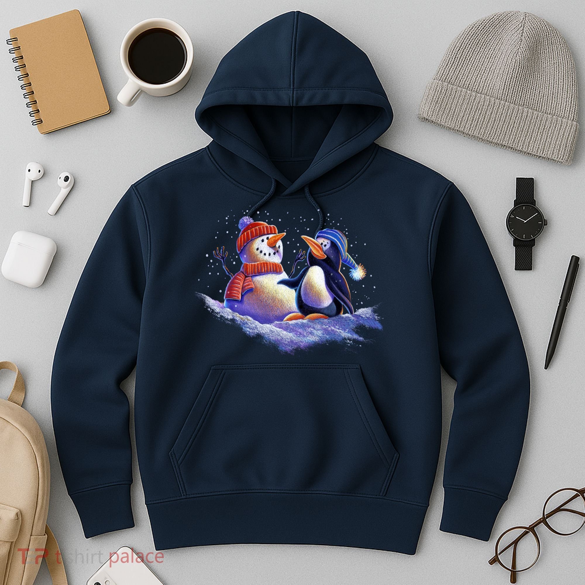 Best Friends Snowman and Penguin Hoodie