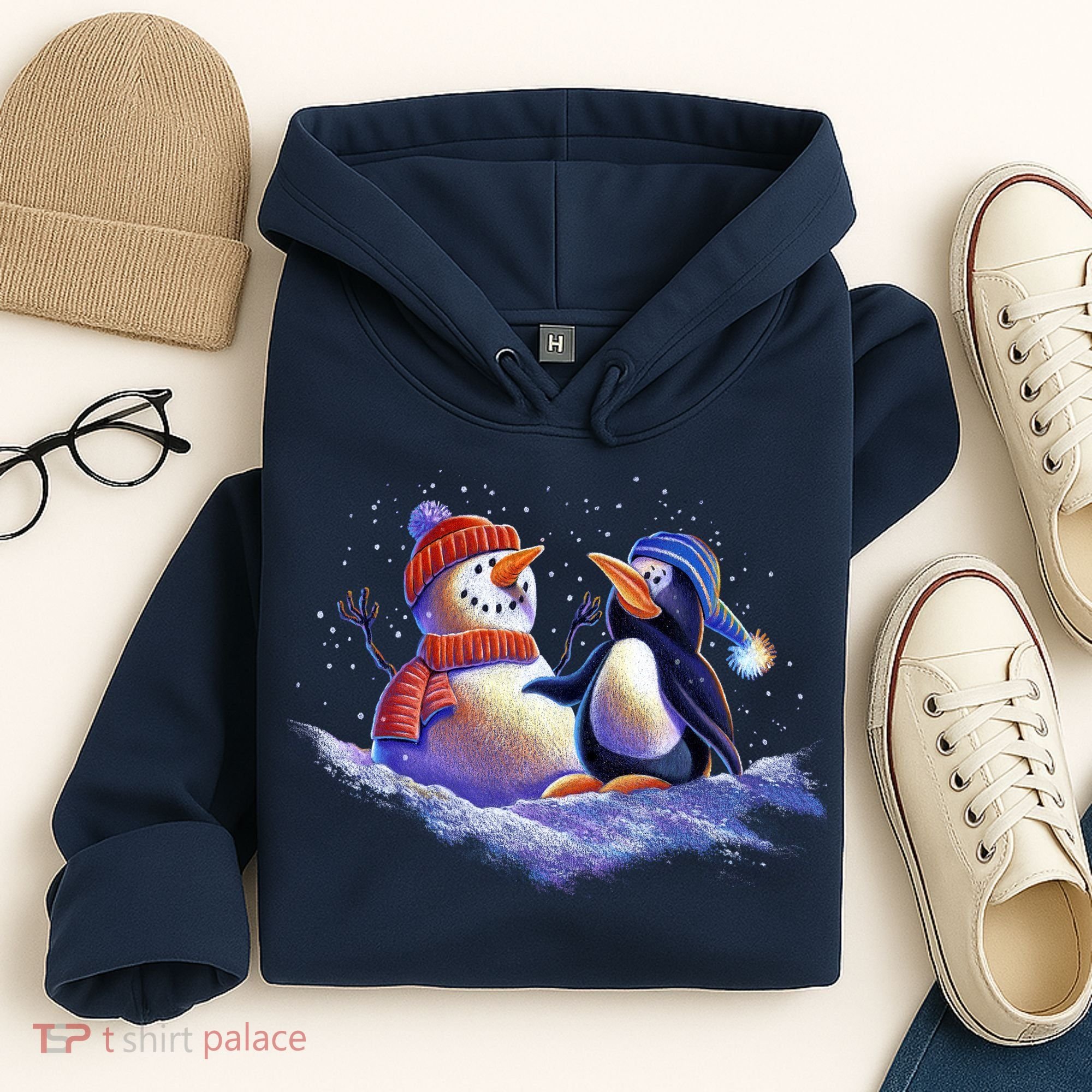 Best Friends Snowman and Penguin Hoodie