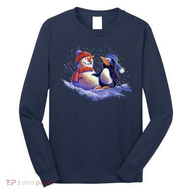 Best Friends Snowman and Penguin Long Sleeve Shirt