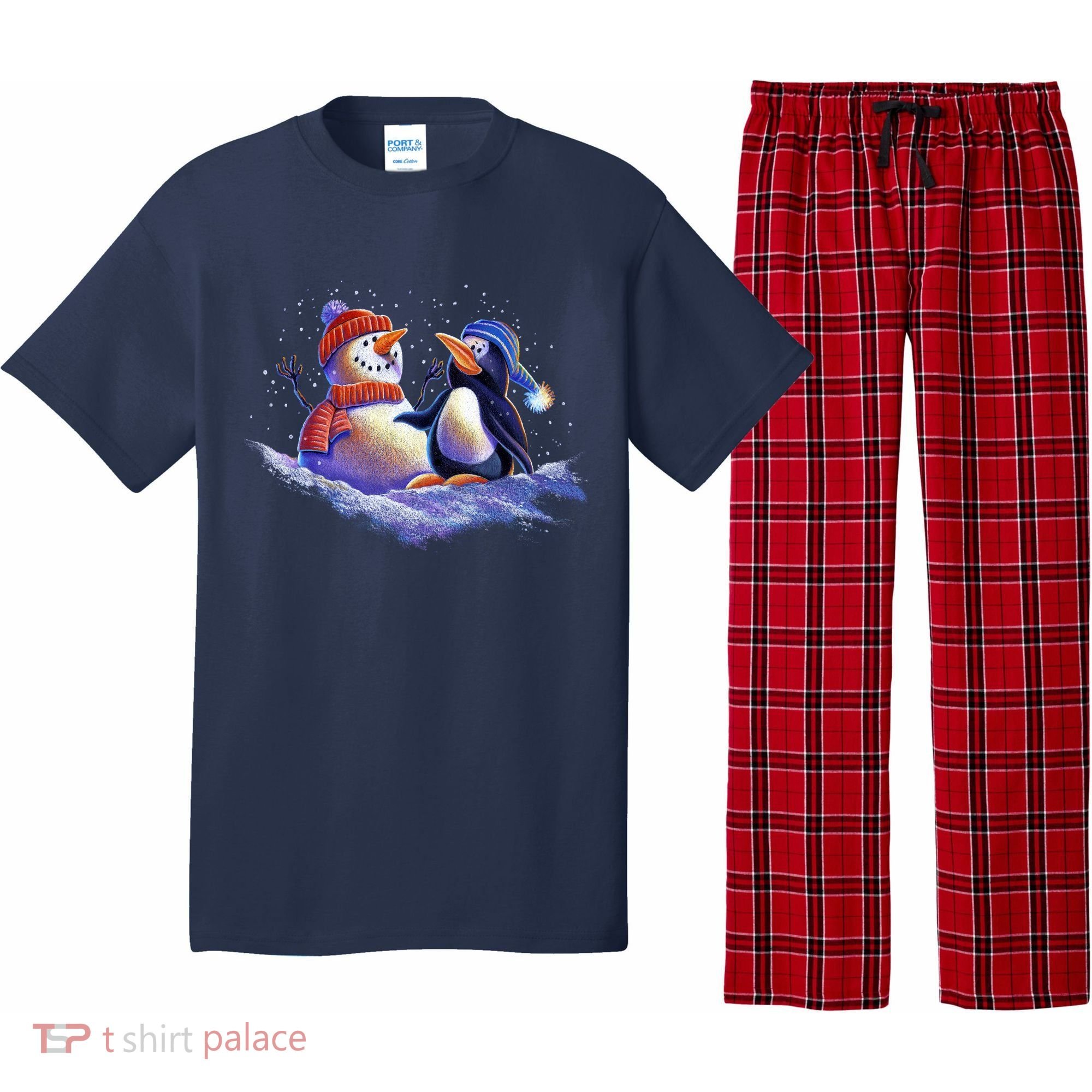 Best Friends Snowman and Penguin Pajama Set