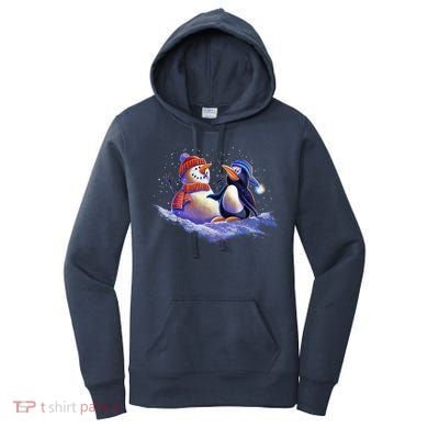 Best Friends Snowman and Penguin Women's Hoodie