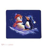 Best Friends Snowman and Penguin Mousepad thumb 0