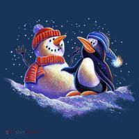 Best Friends Snowman and Penguin Baby Bodysuit thumb 2