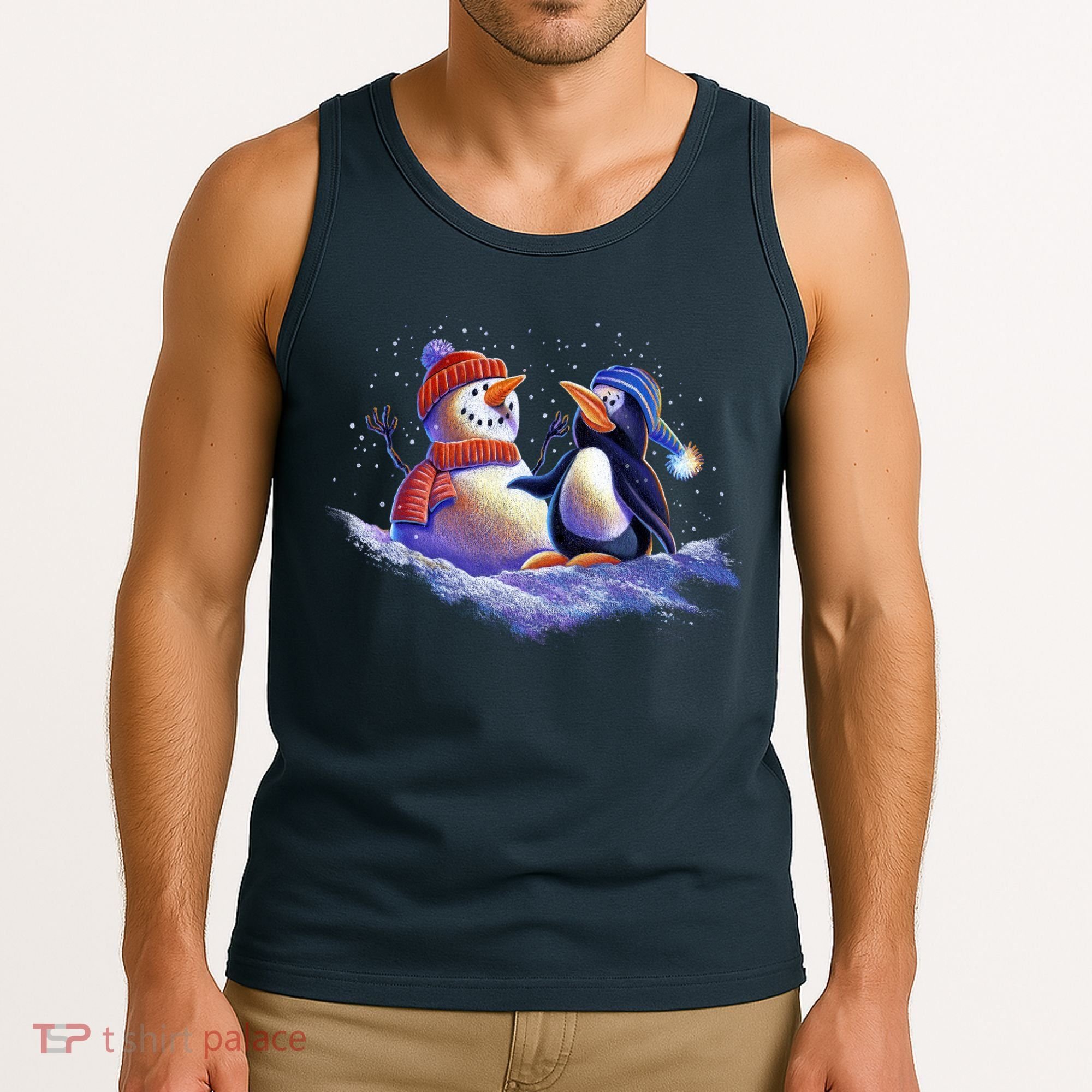 Best Friends Snowman and Penguin Tank Top
