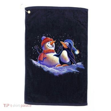 Best Friends Snowman and Penguin Golf Towel