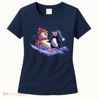 Best Friends Snowman and Penguin Women's T-Shirt thumb 0