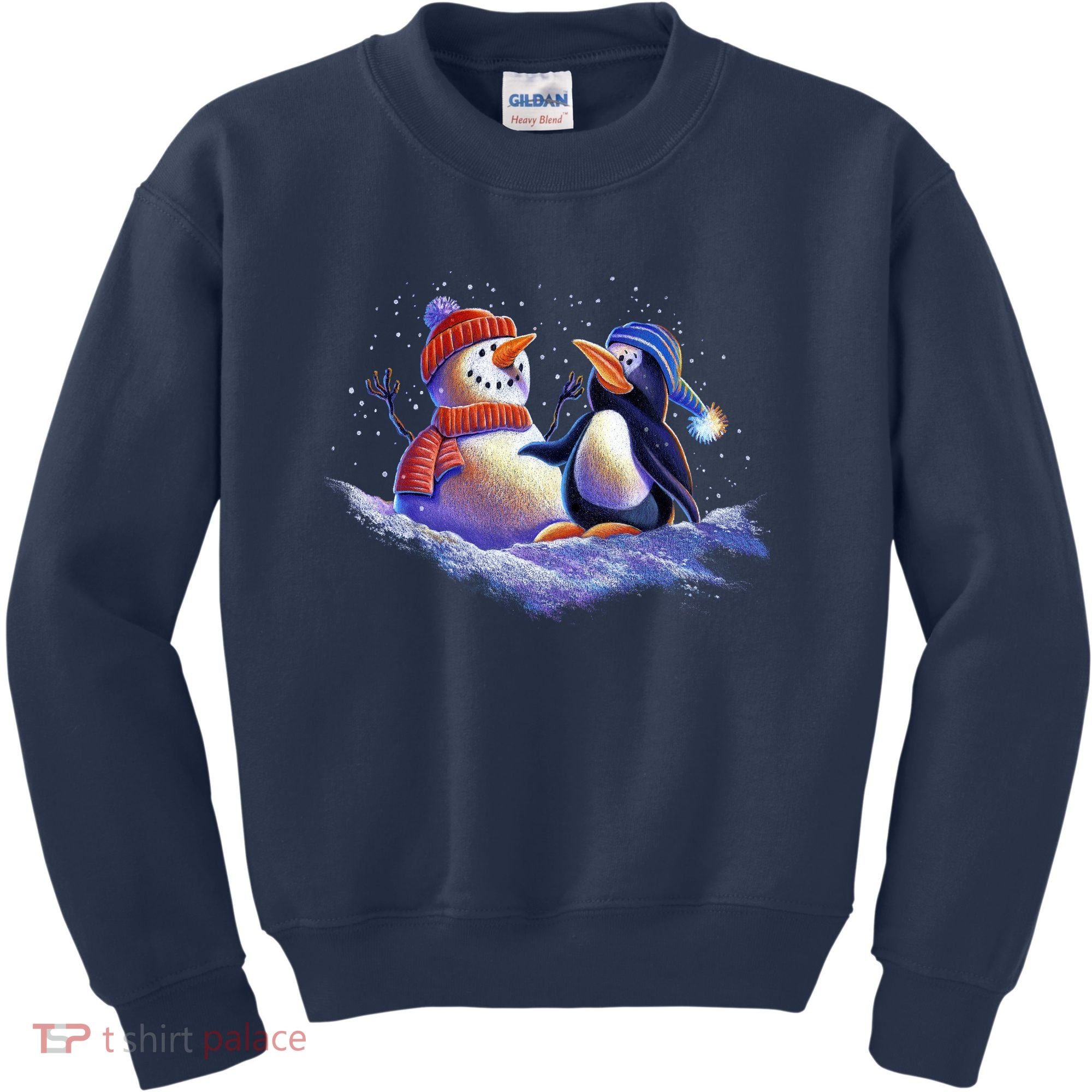 Best Friends Snowman and Penguin Kids Sweatshirt