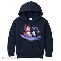 Best Friends Snowman and Penguin Kids Hoodie thumb 0
