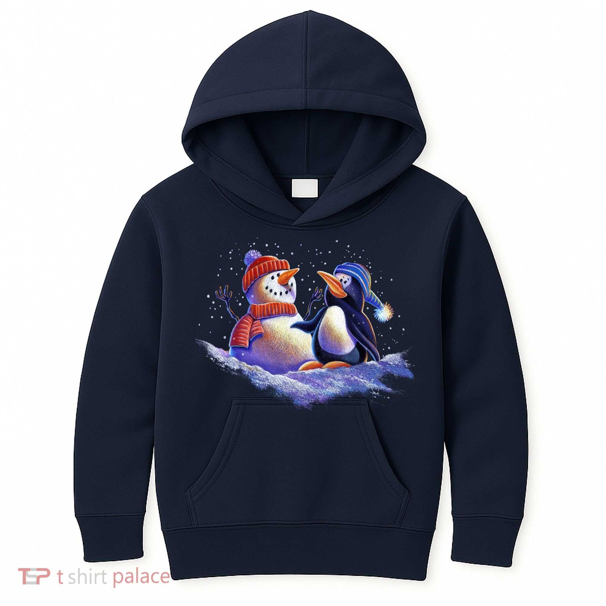 Best Friends Snowman and Penguin Kids Hoodie