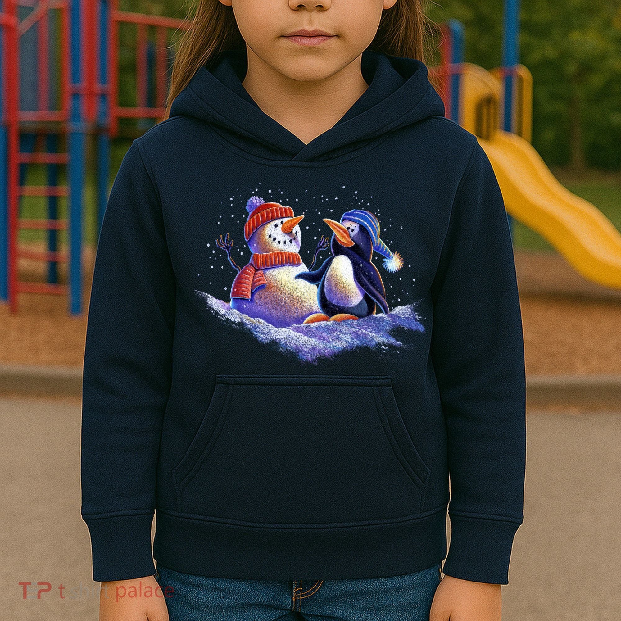 Best Friends Snowman and Penguin Kids Hoodie