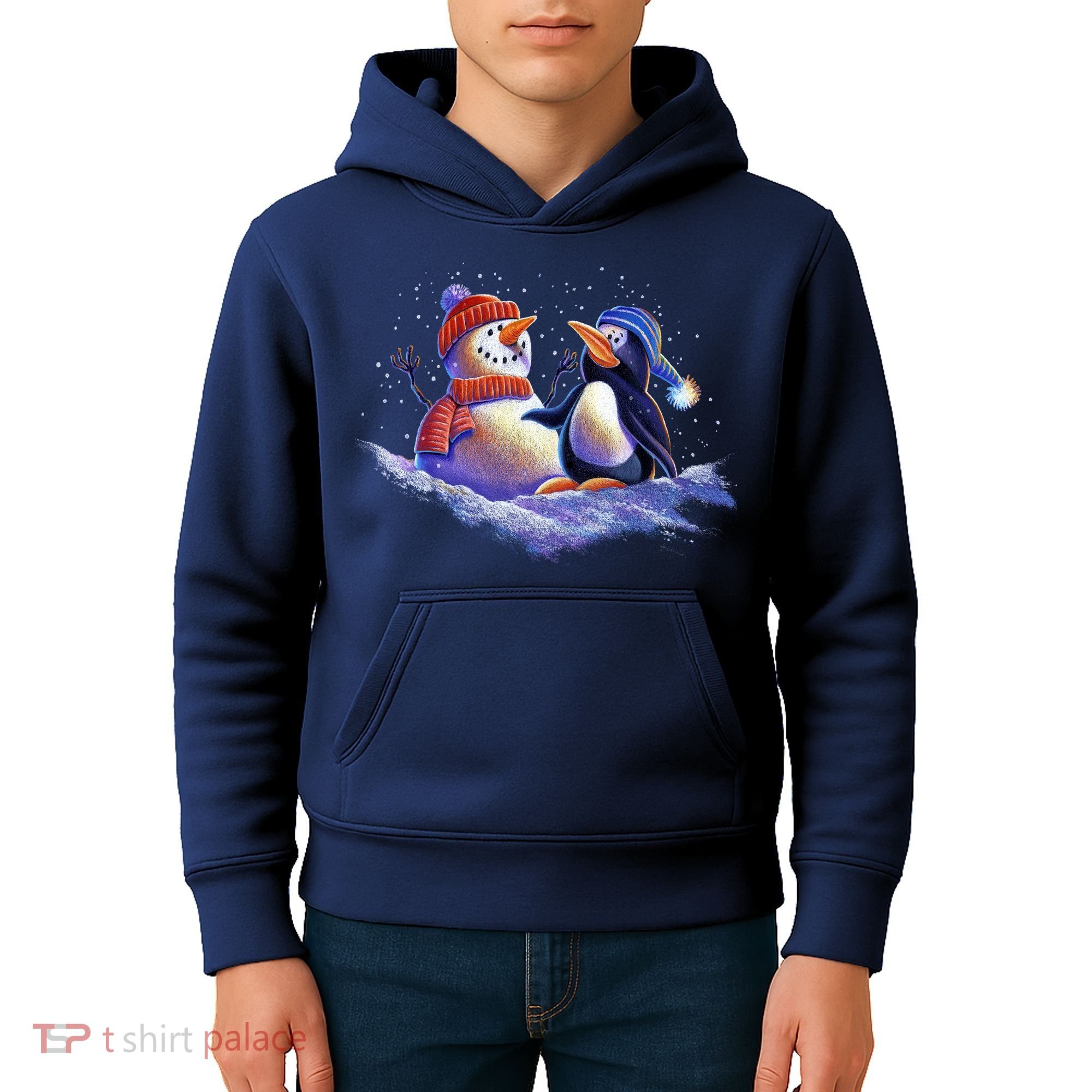 Best Friends Snowman and Penguin Kids Hoodie