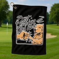 Best Golden Dad Ever Golf Towel thumb 1