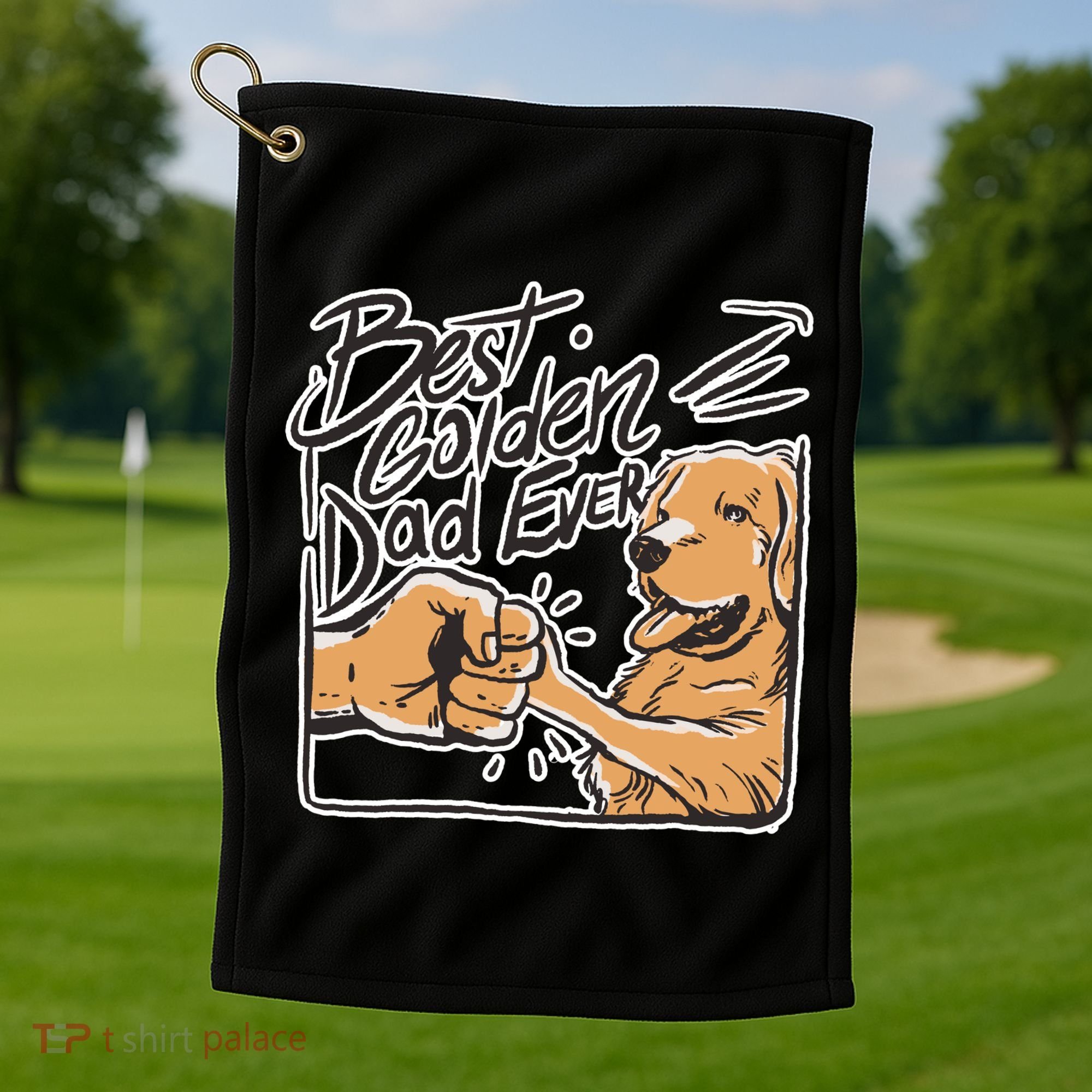 Best Golden Dad Ever Golf Towel