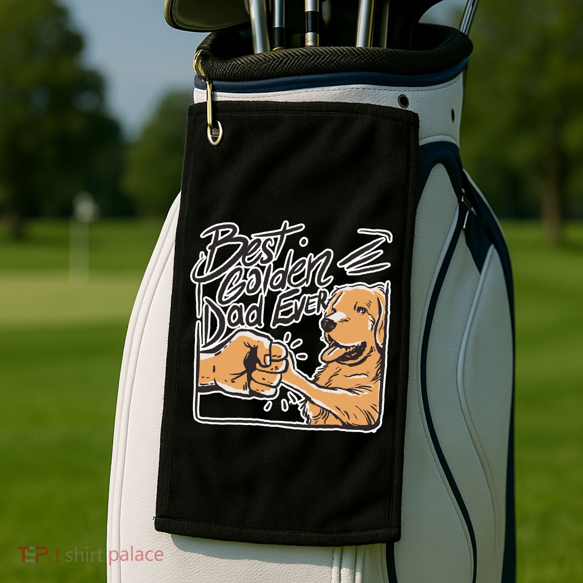 Best Golden Dad Ever Golf Towel