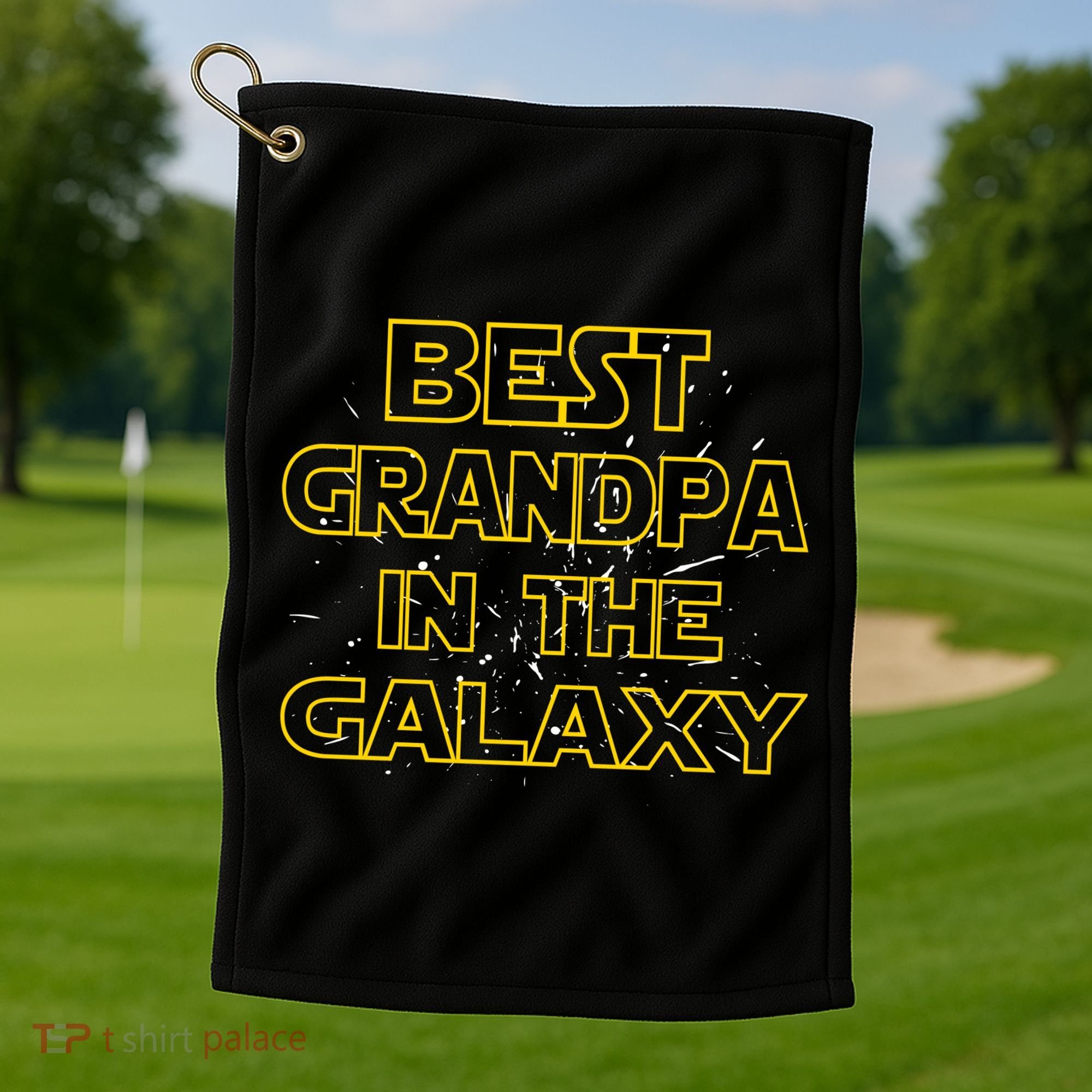 Best Grandpa In The Galaxy Golf Towel