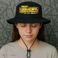 Best Grandpa In The Galaxy Funny Bucket Hat thumb 3