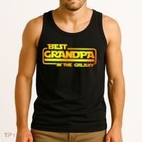 Best Grandpa In The Galaxy Funny Tank Top thumb 3