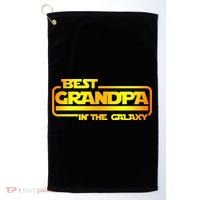 Best Grandpa In The Galaxy Funny Golf Towel thumb 0