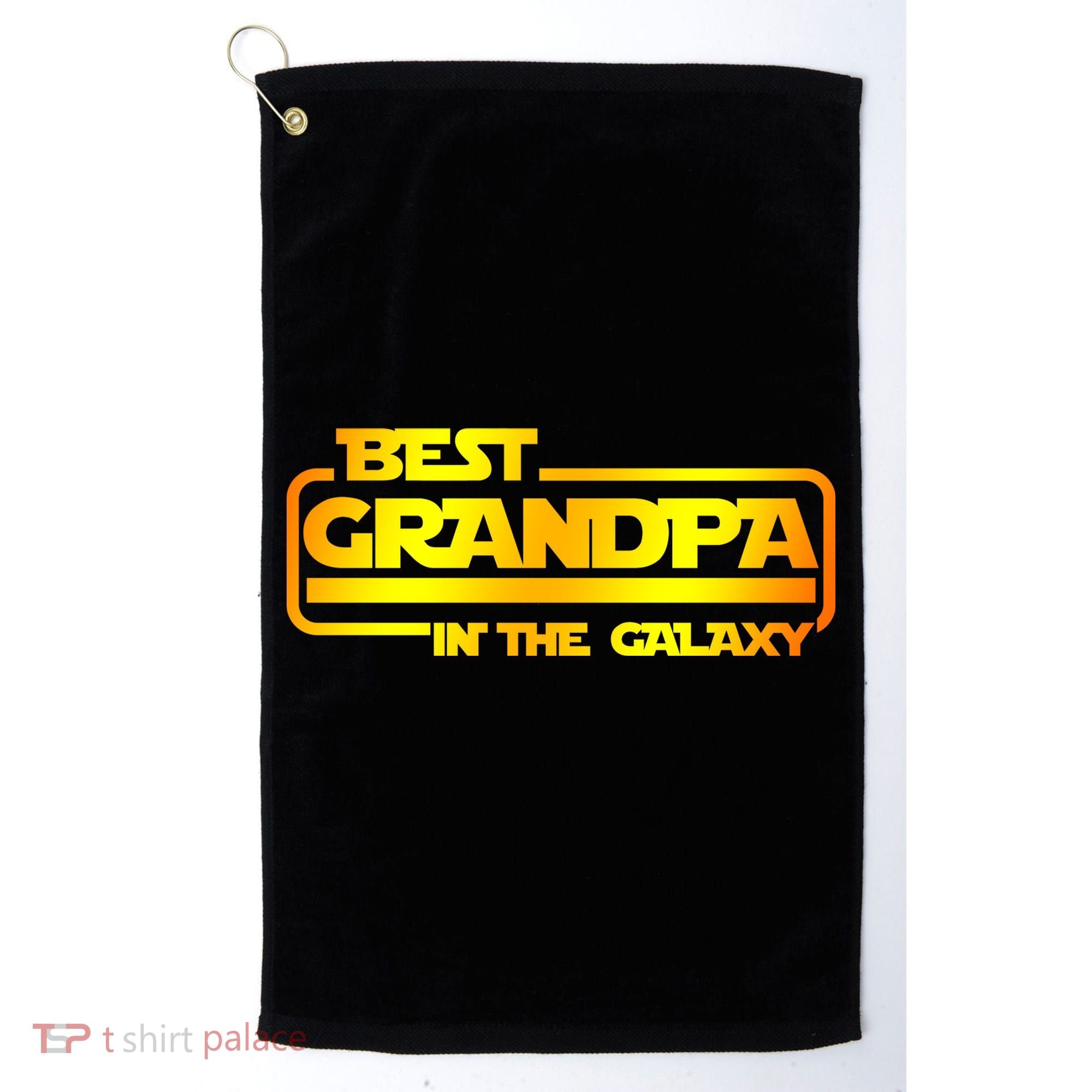 Best Grandpa In The Galaxy Funny Golf Towel