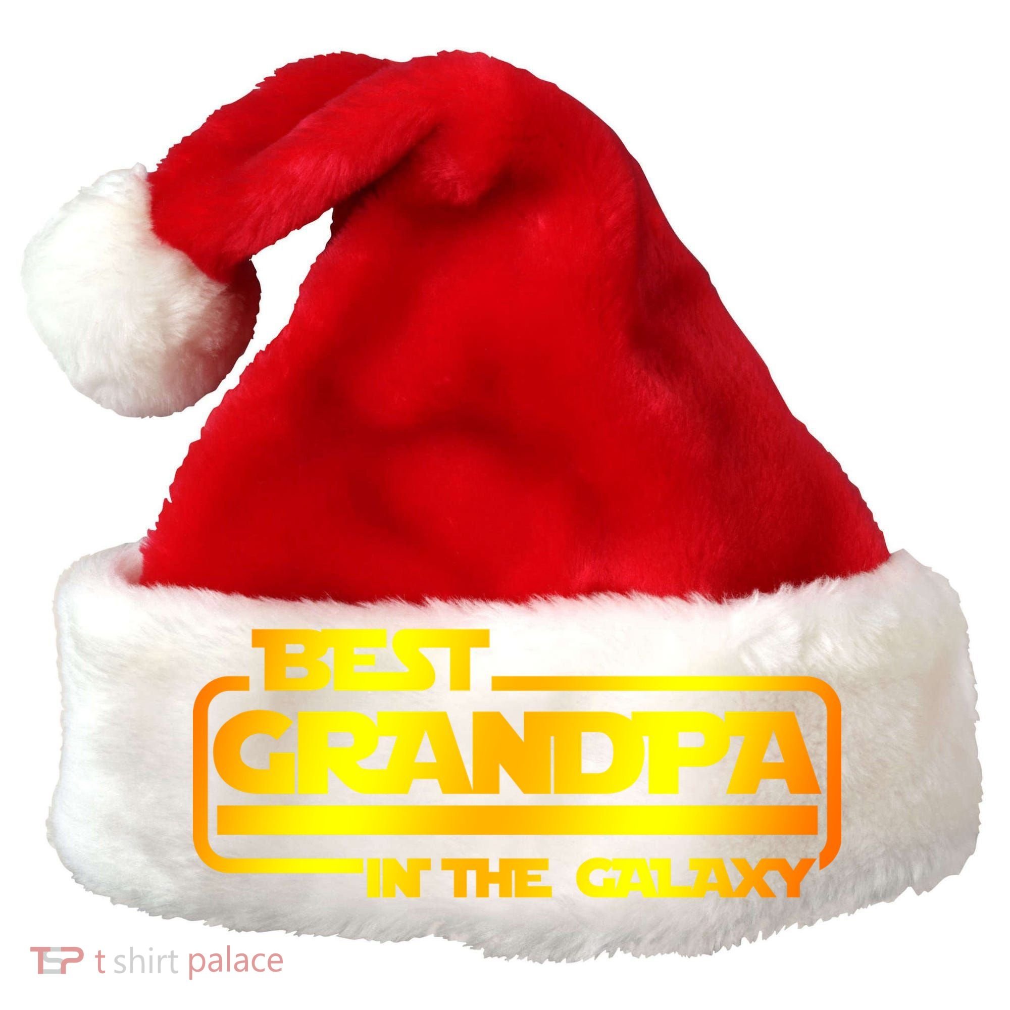 Best Grandpa In The Galaxy Funny Santa Hat