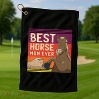 Best Horse Mom Ever Golf Towel thumb 1