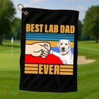 Best Lab Dad Ever Golf Towel thumb 1