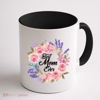 Best Mom Ever Flower Wreath Coffee Mug thumb 1