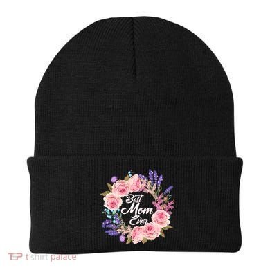 Best Mom Ever Flower Wreath Beanie