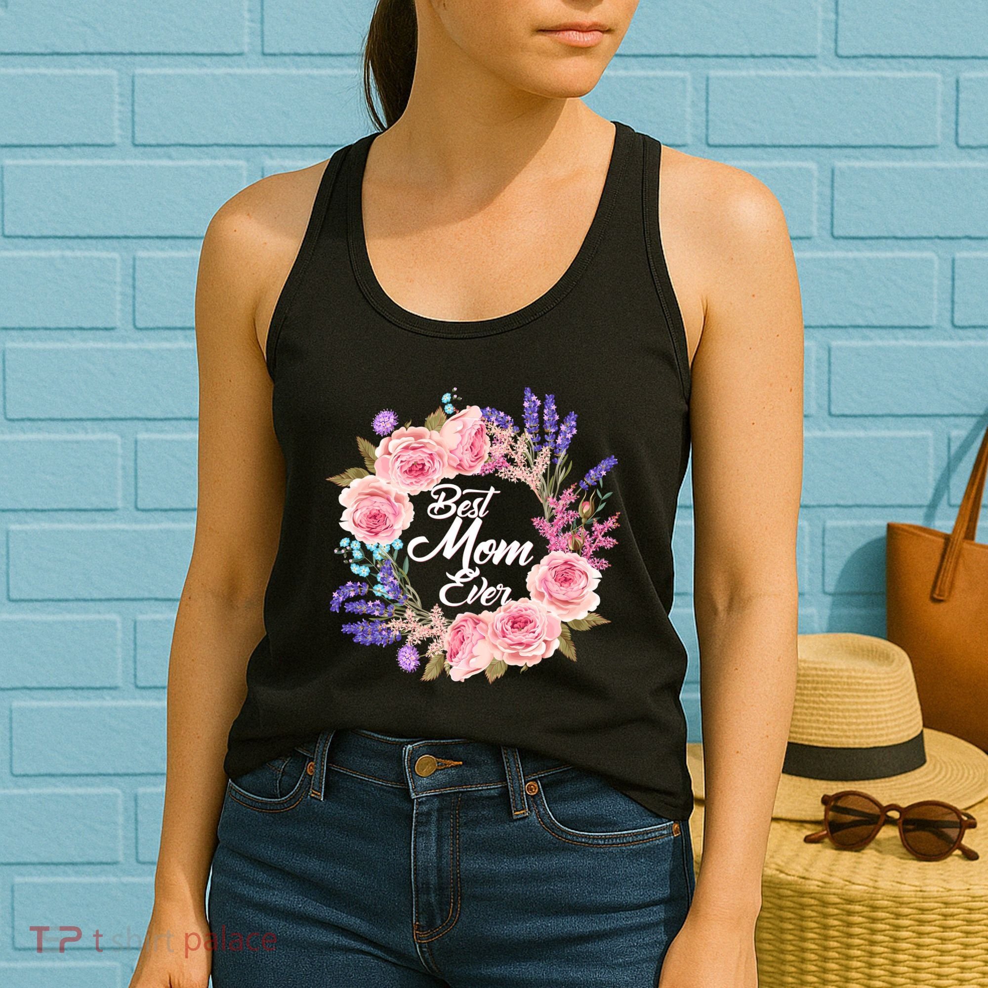 Best Mom Ever Flower Wreath Women's Tank Top