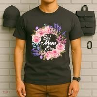 Best Mom Ever Flower Wreath T-Shirt thumb 6