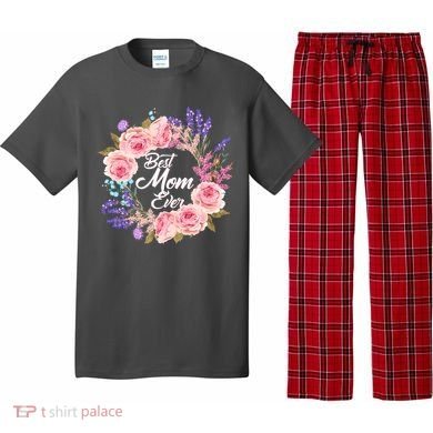 Best Mom Ever Flower Wreath Pajama Set