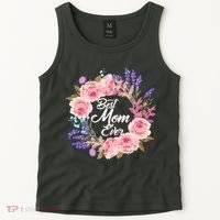 Best Mom Ever Flower Wreath Tank Top thumb 2