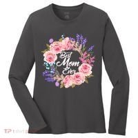 Best Mom Ever Flower Wreath Women's Long Sleeve Shirt thumb 0