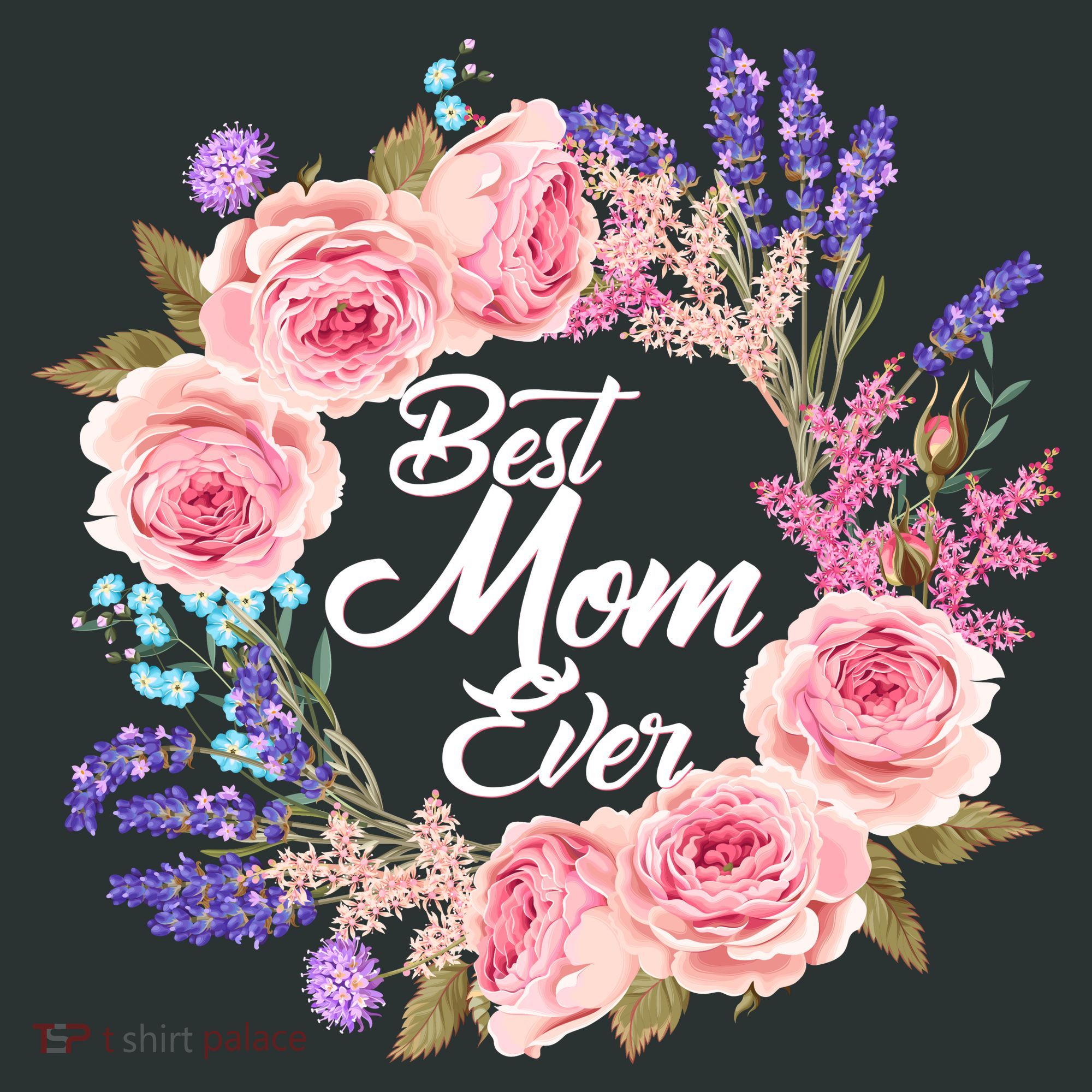 Best Mom Ever Flower Wreath Women's Long Sleeve Shirt