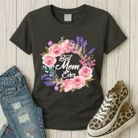 Best Mom Ever Flower Wreath Women's T-Shirt thumb 3