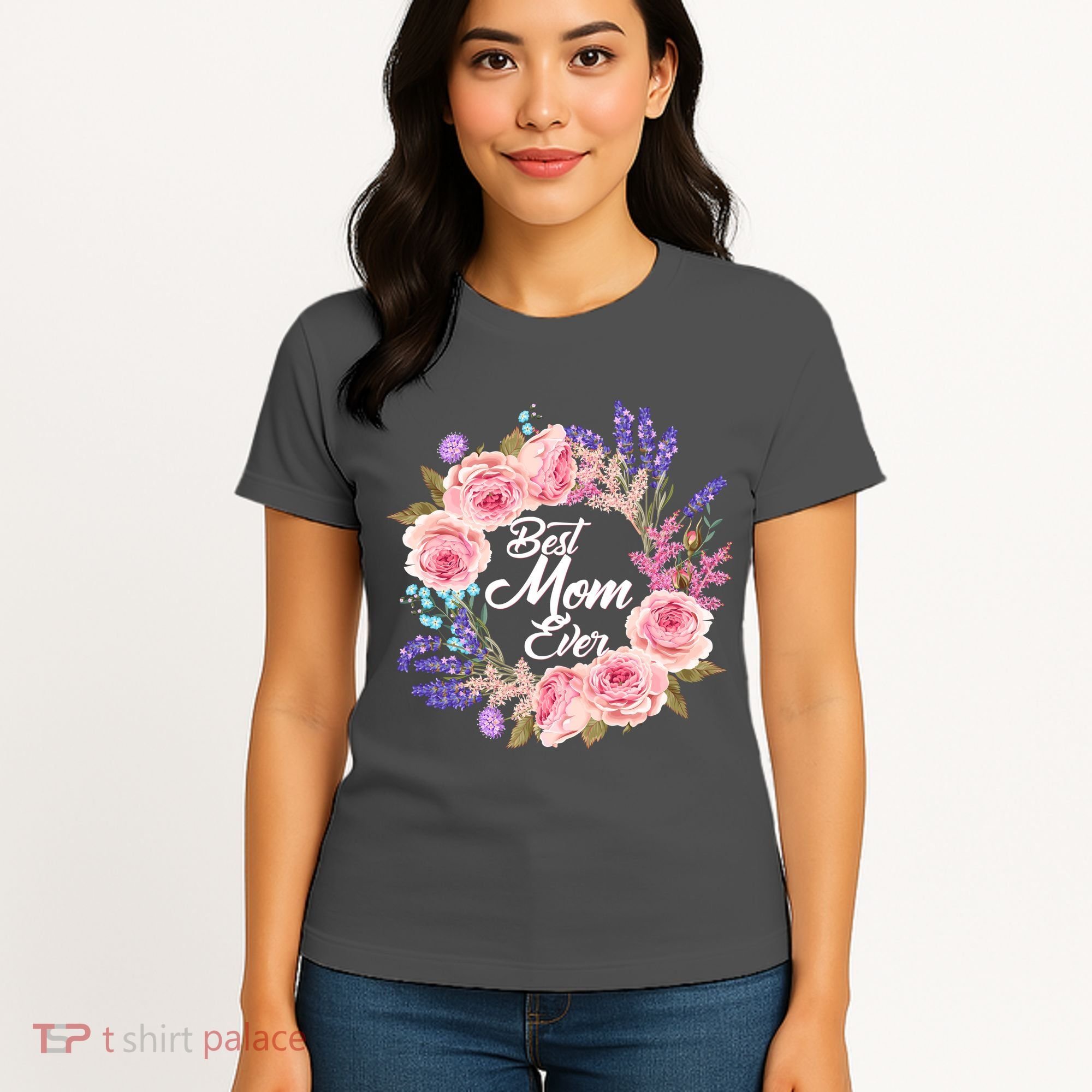 Best Mom Ever Flower Wreath Women's T-Shirt