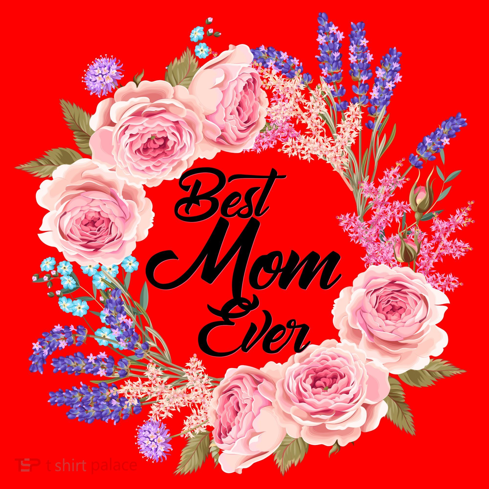 Best Mom Ever Flower Wreath Santa Hat