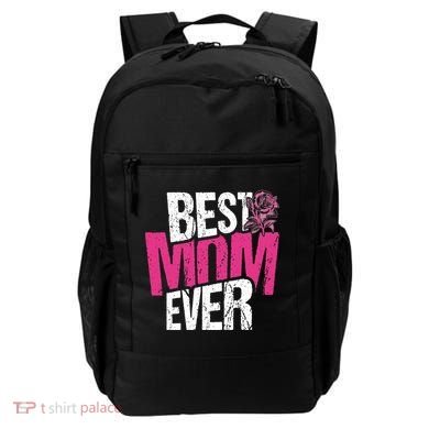 Best Mom Ever Rose Distressed Backpack