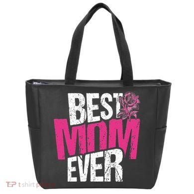 Best Mom Ever Rose Distressed Tote Bag