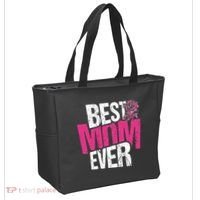 Best Mom Ever Rose Distressed Tote Bag thumb 2