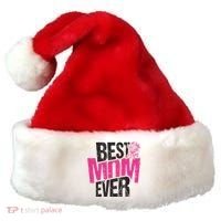 Best Mom Ever Rose Distressed Santa Hat thumb 0
