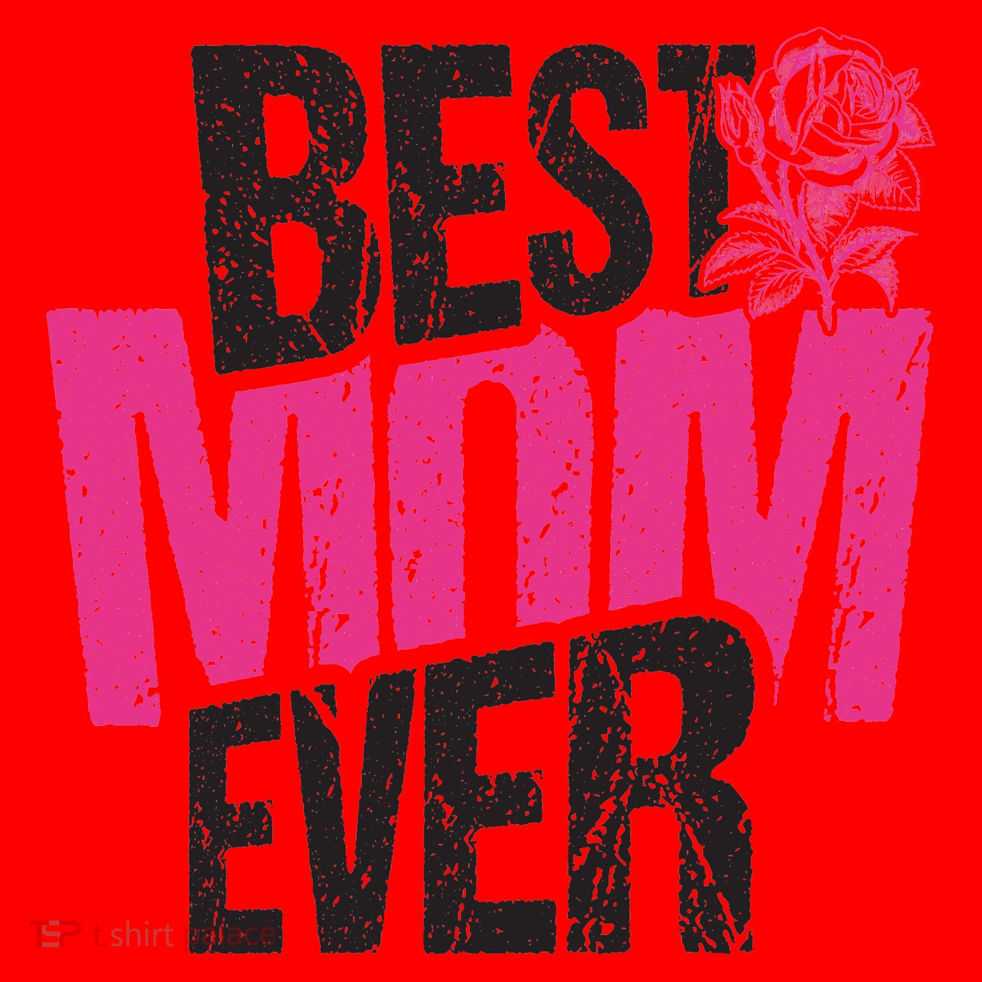 Best Mom Ever Rose Distressed Santa Hat