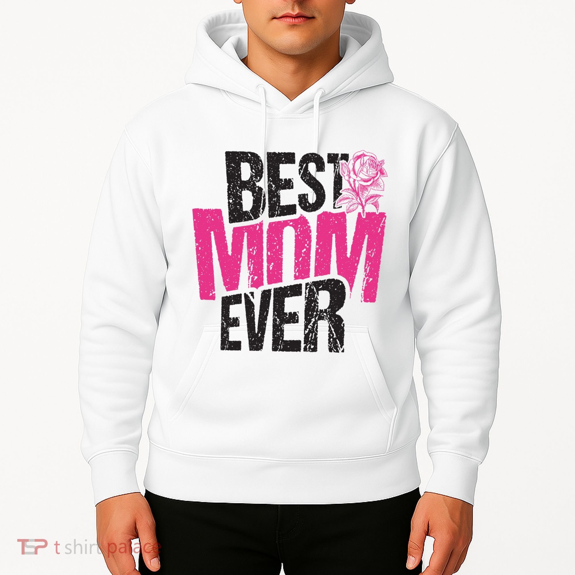 Best Mom Ever Rose Distressed Hoodie