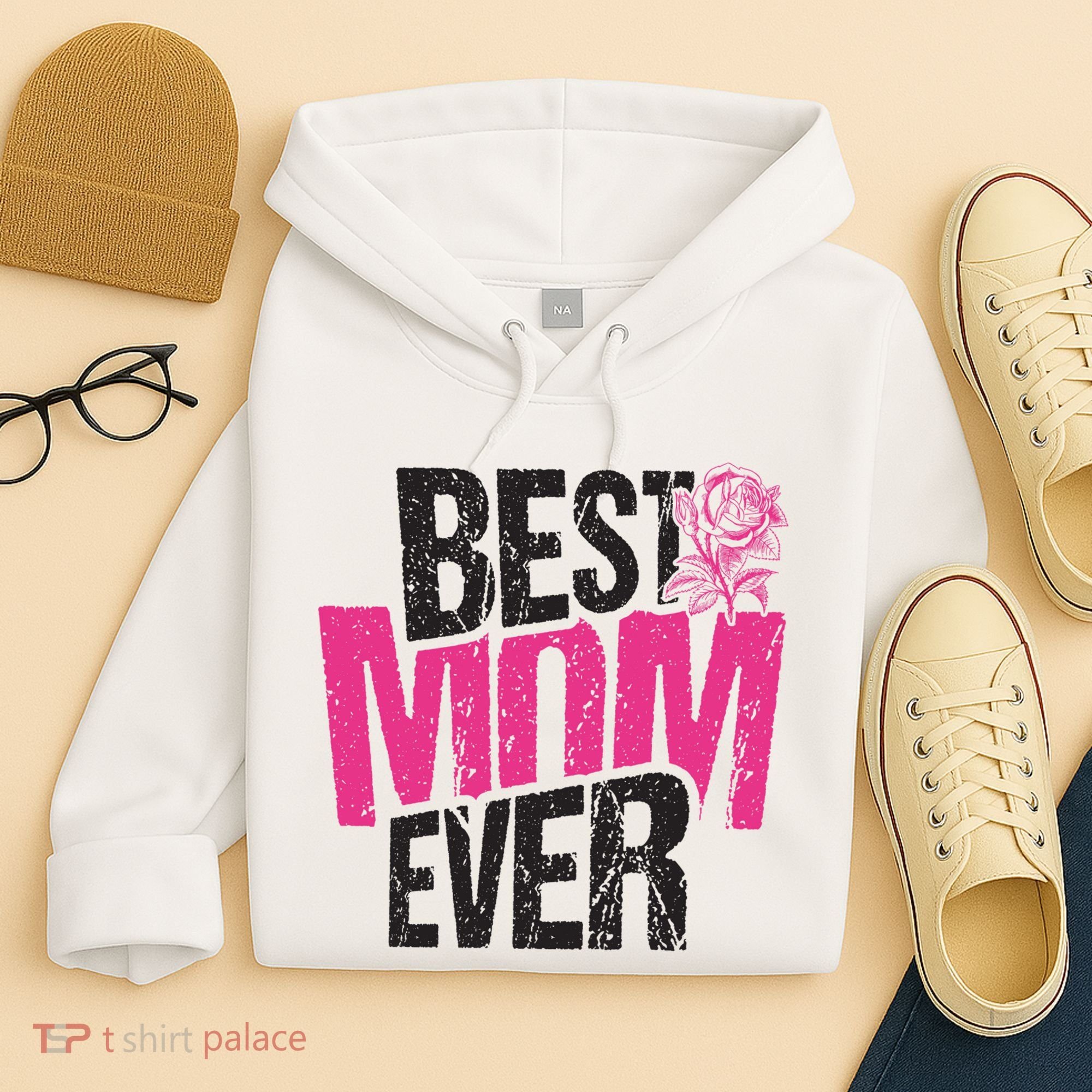 Best Mom Ever Rose Distressed Hoodie