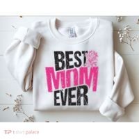 Best Mom Ever Rose Distressed Sweatshirt thumb 2
