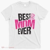Best Mom Ever Rose Distressed T-Shirt thumb 0