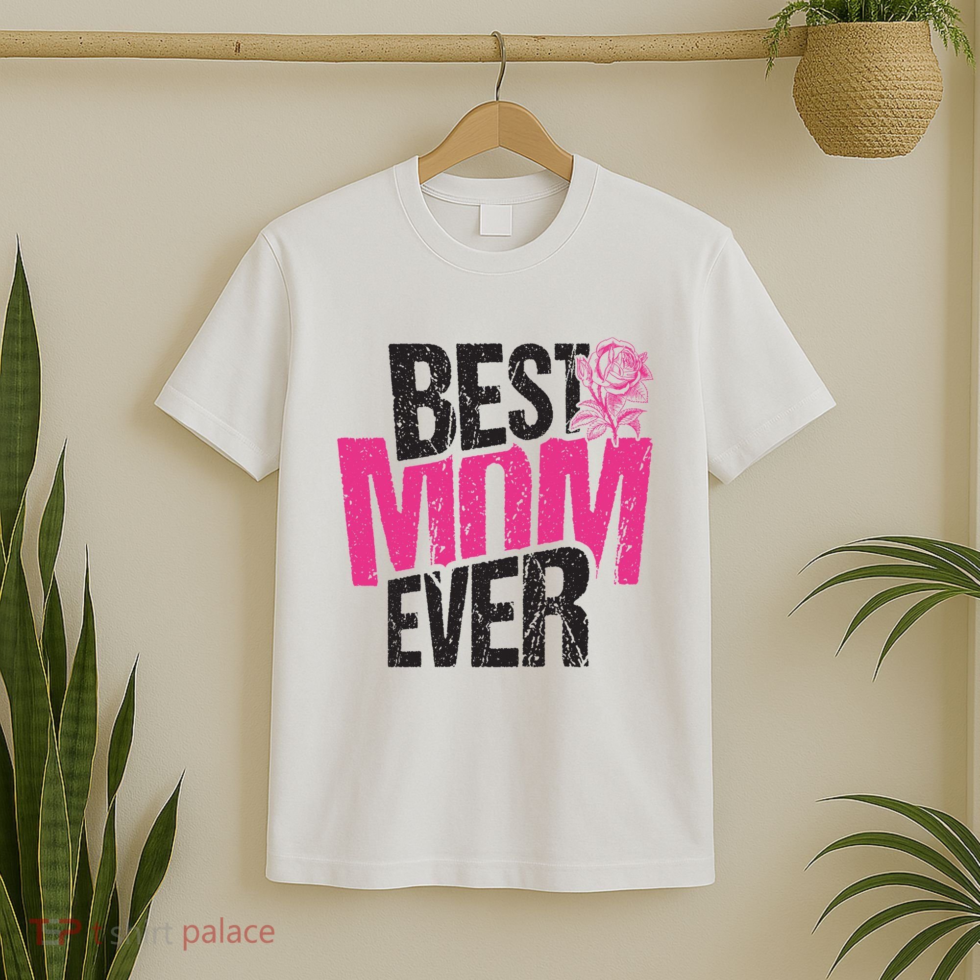 Best Mom Ever Rose Distressed T-Shirt