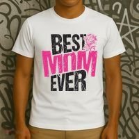 Best Mom Ever Rose Distressed T-Shirt thumb 3