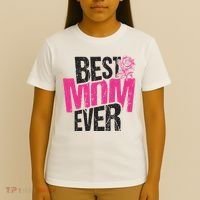 Best Mom Ever Rose Distressed T-Shirt thumb 4